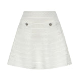 Minigonna in maglia traforata SS26063SK W SELF-PORTRAIT 