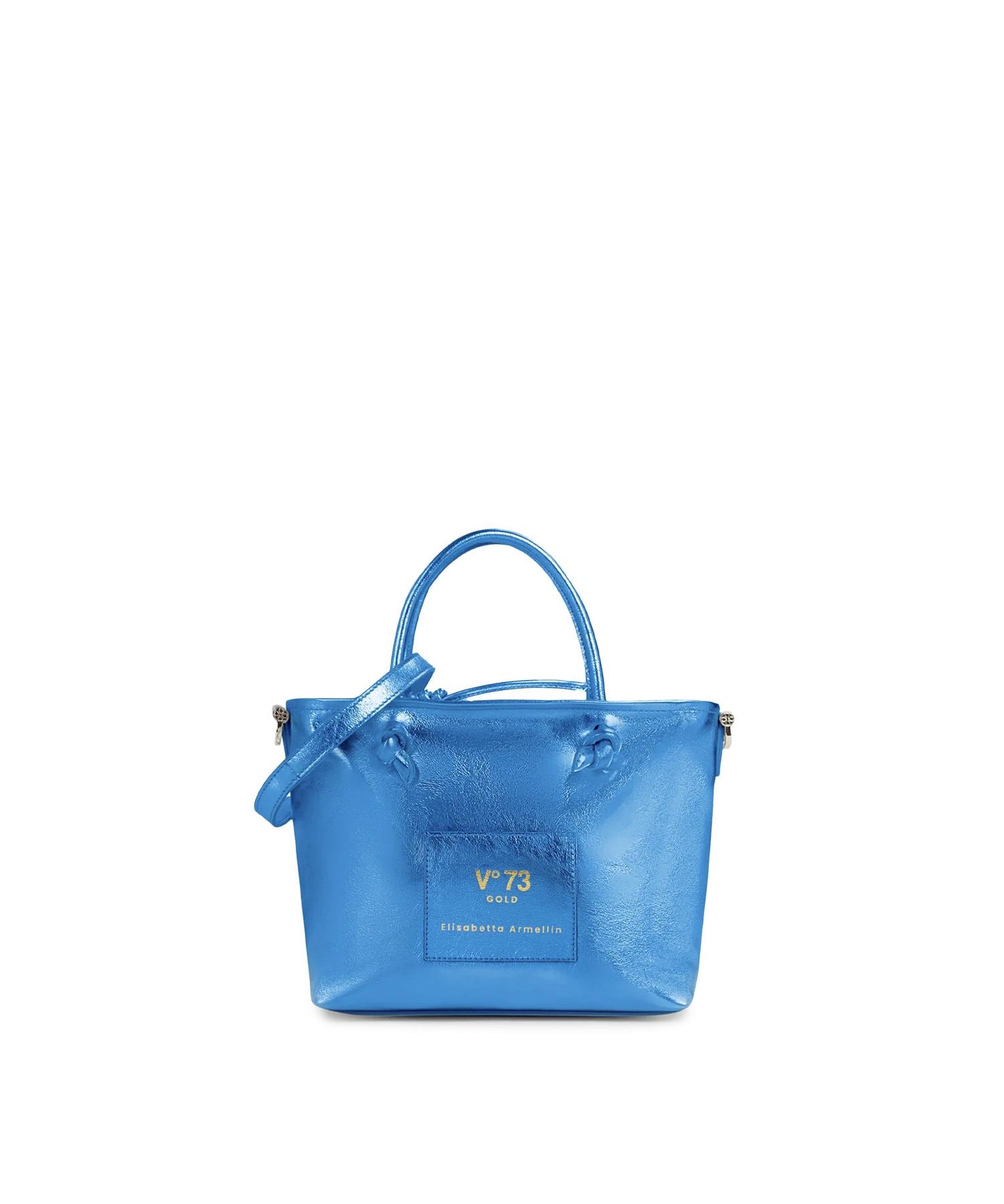 Mini bag in pelle con logo 73BP9VT02 LOLLI POPPOP BLUE V° 73 