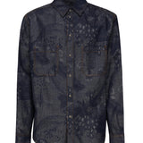 Camicia in denim con paisley MRNE0003 99TTE14S9091 ETRO 