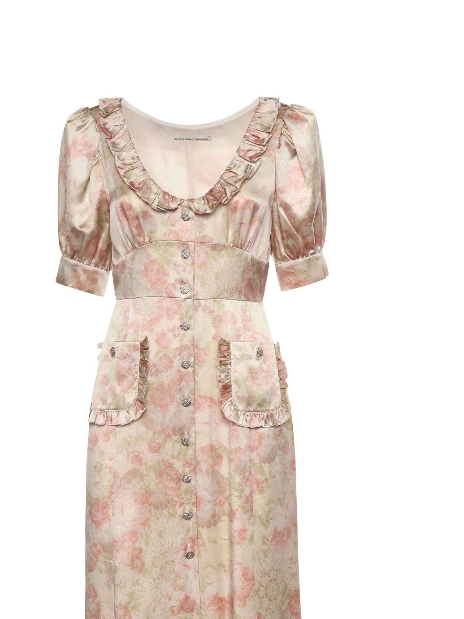 Abito midi in jacquard di seta stampata FABX4280F4680 1882 ALESSANDRA RICH 