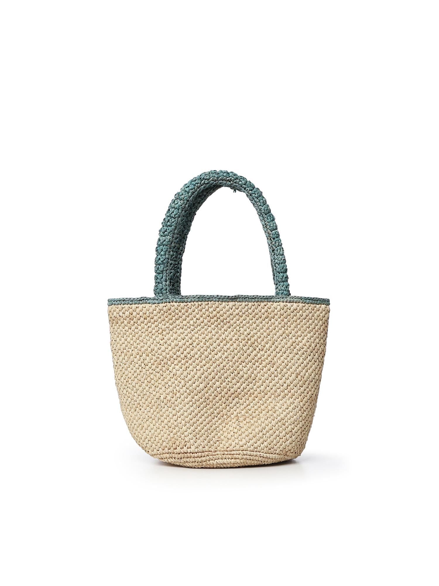 Borsa Marcy medium in raffia con logo MARR002 00221L MC2 SAINT BARTH 
