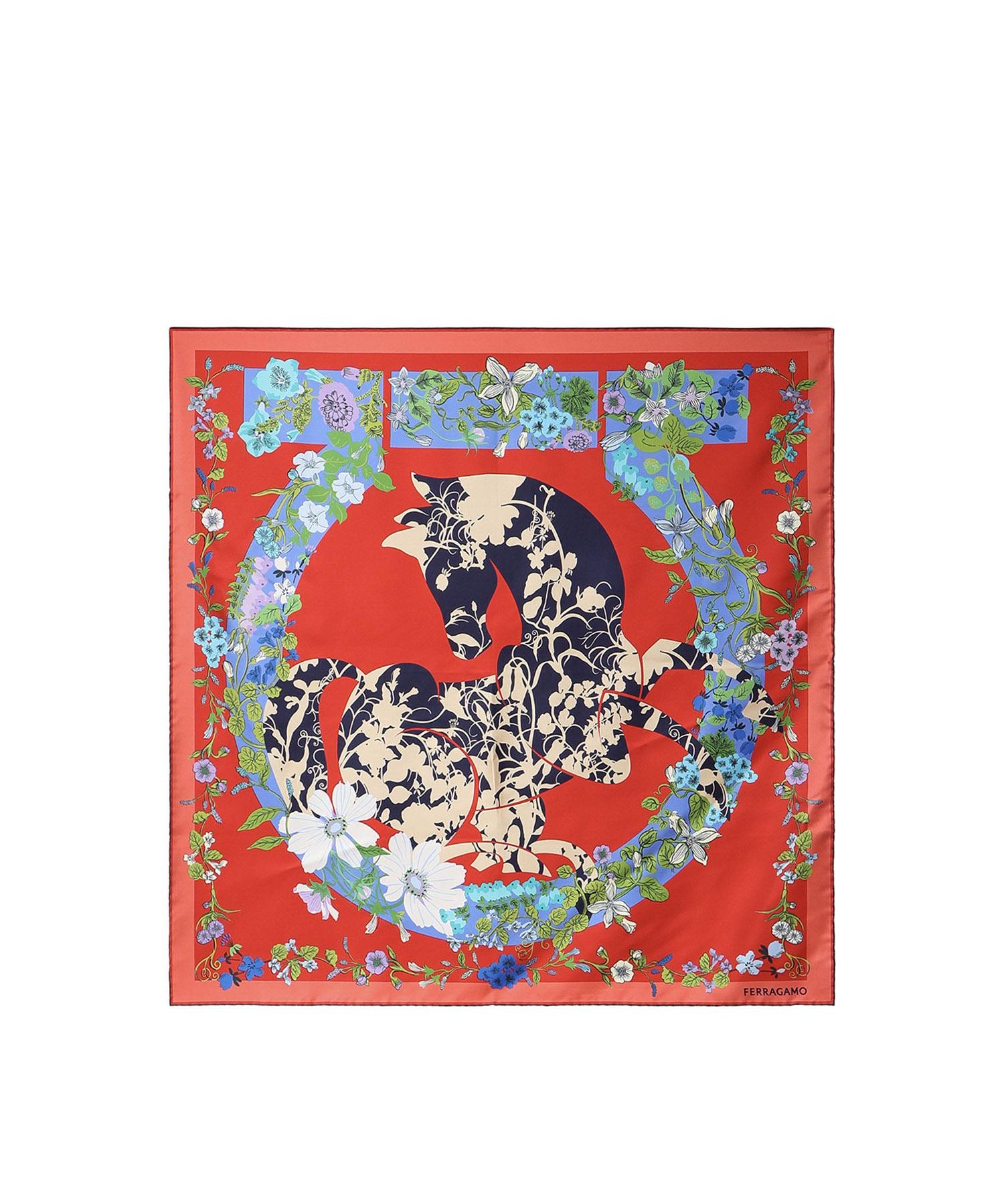 Foulard in seta con stampa 310226 789888002 FERRAGAMO 