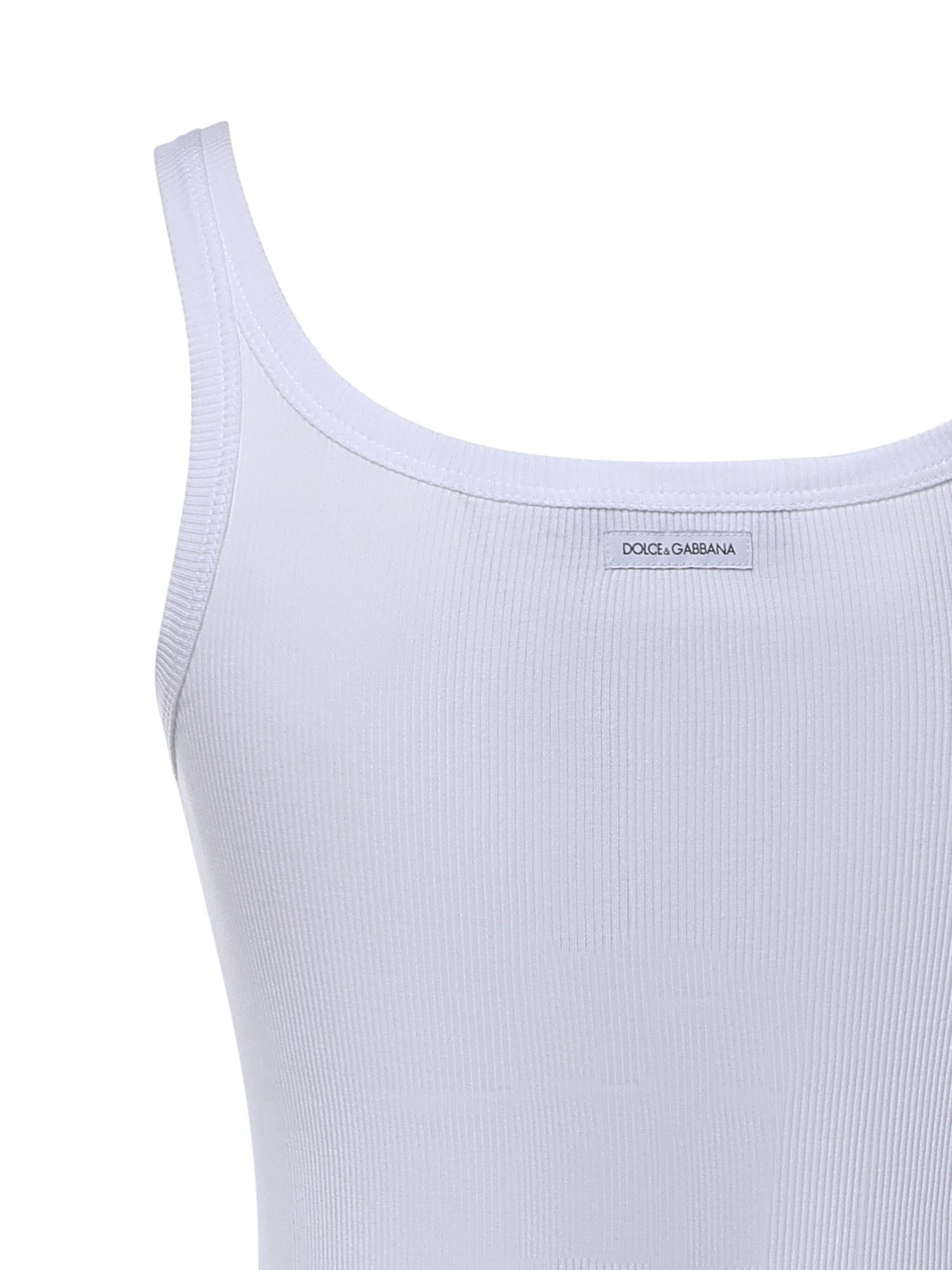 Canotta in cotone a costine F8U09T FU7AVW0800 DOLCE & GABBANA 