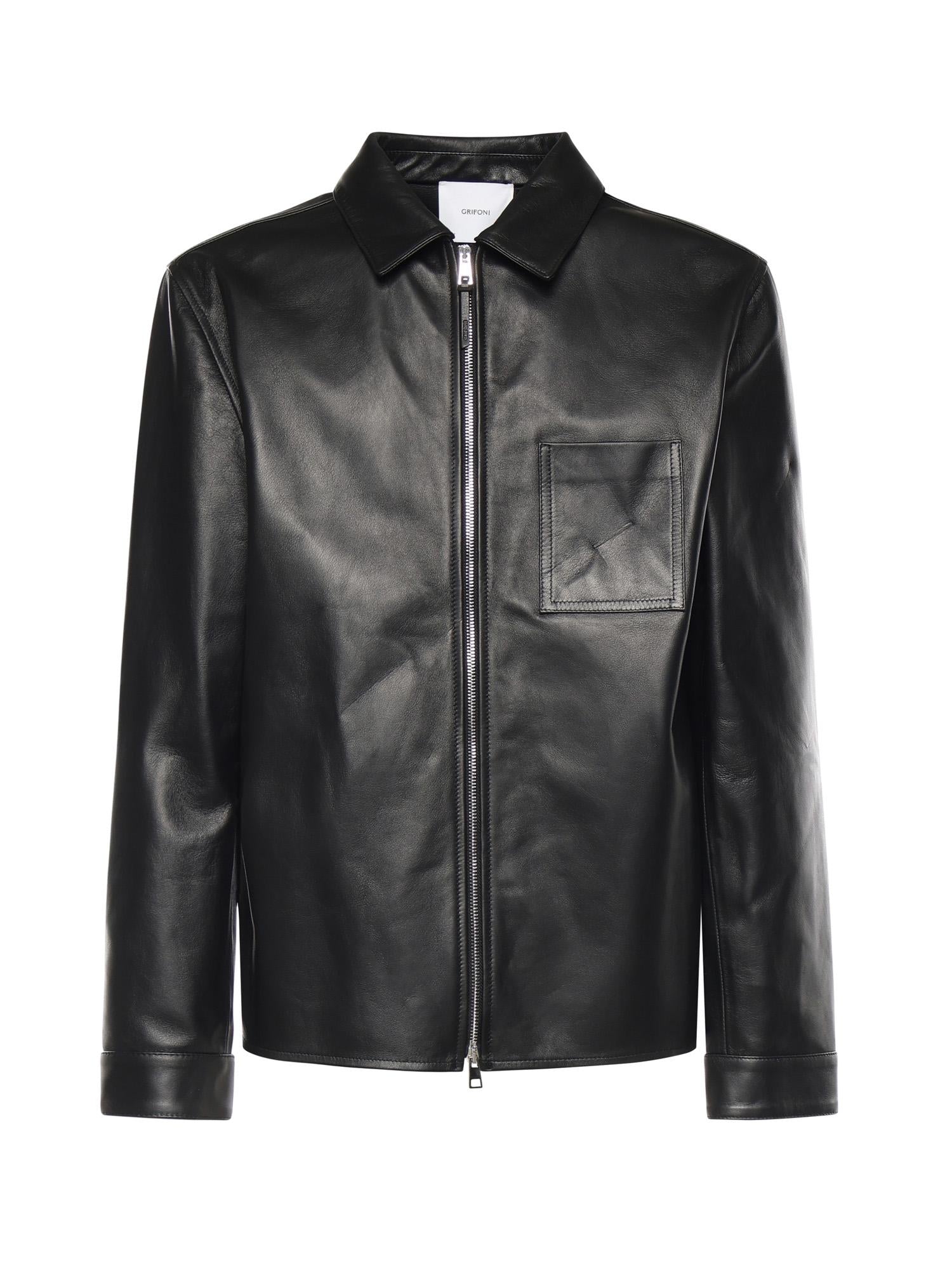 Overshirt in pelle G6AB0068 99 GRIFONI 