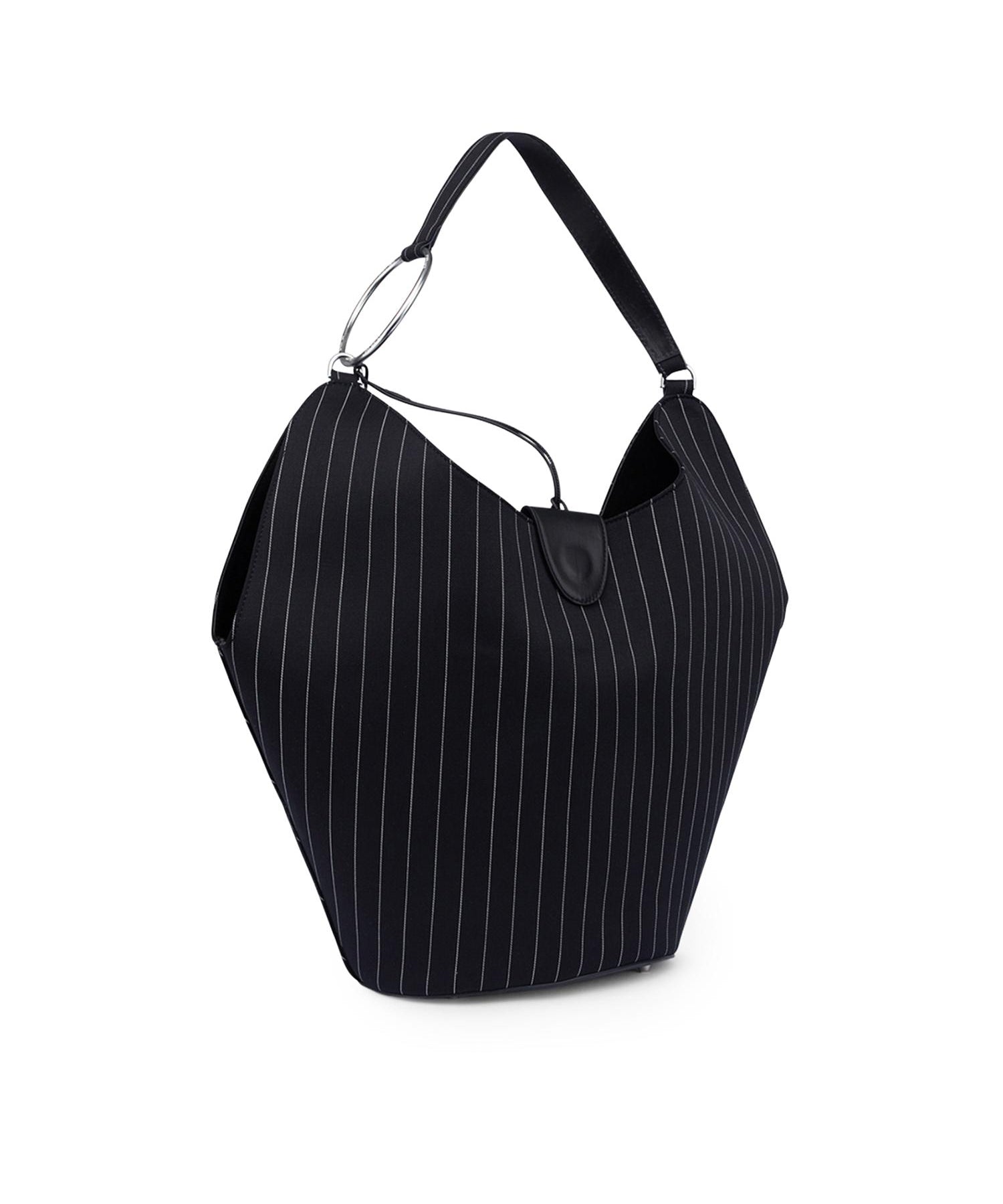 Borsa Big hobo in fresco di lana gessato WB321 ES0080D999 DONDUP 