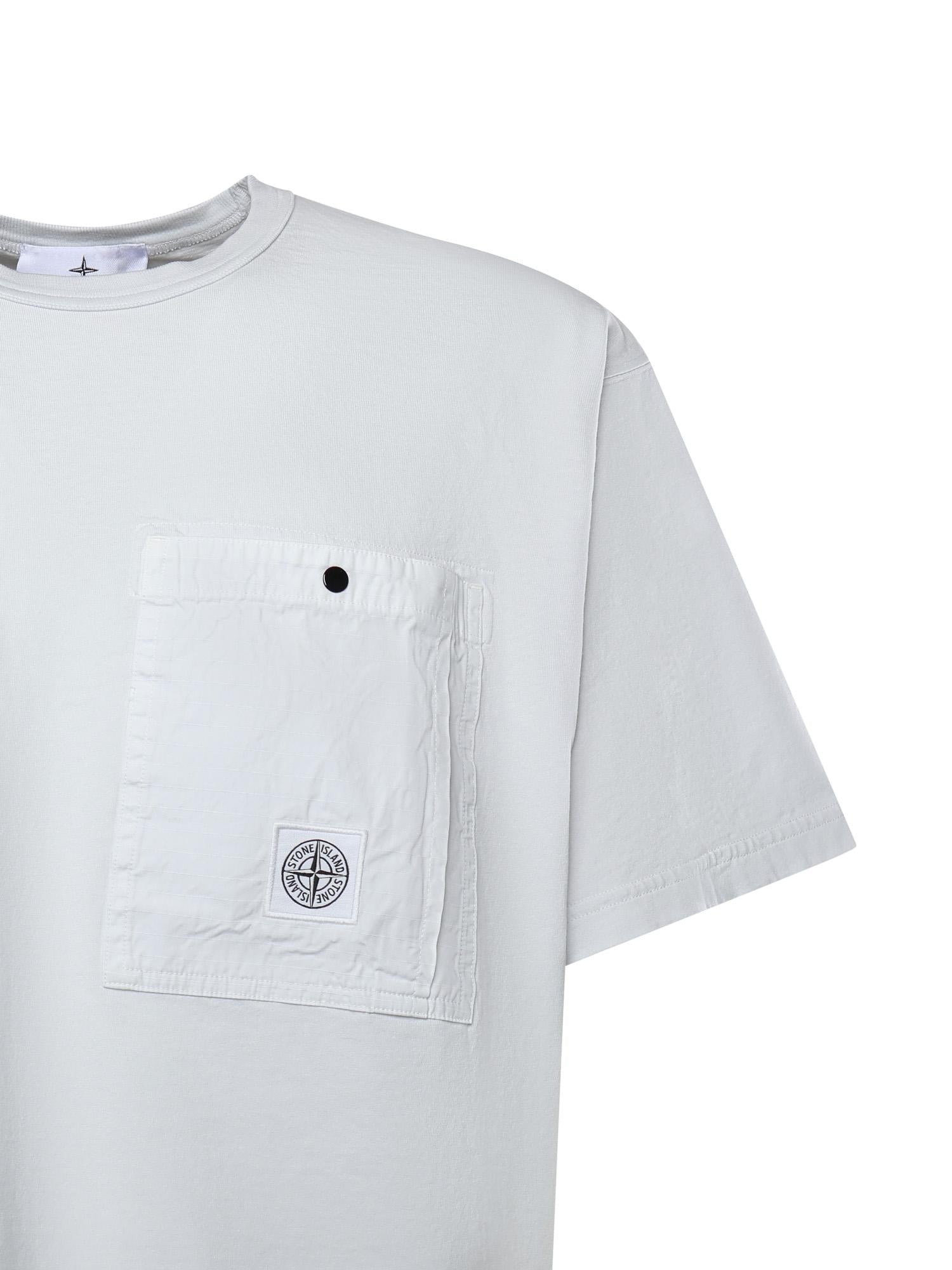 T-shirt con tasca sul petto in jersey di cotone L1S152100004 S0115V0041 STONE ISLAND 