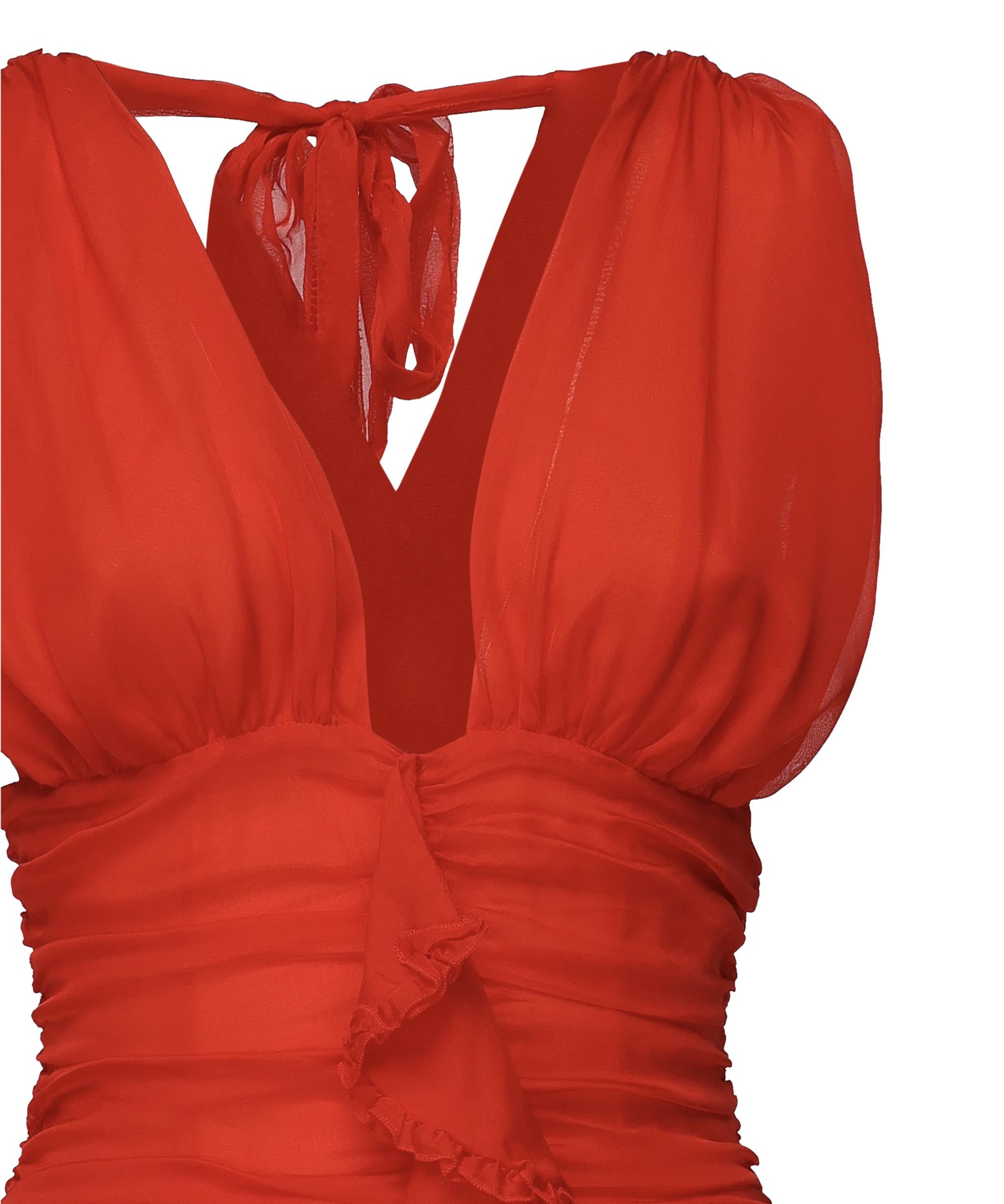 Abito Kayta in seta CD3697 RED FOR LOVE & LEMONS 