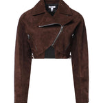 Giacca biker cropped in suede AA9V0313L053D 719 ALAIA 