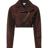 Giacca biker cropped in suede AA9V0313L053D 719 ALAIA 
