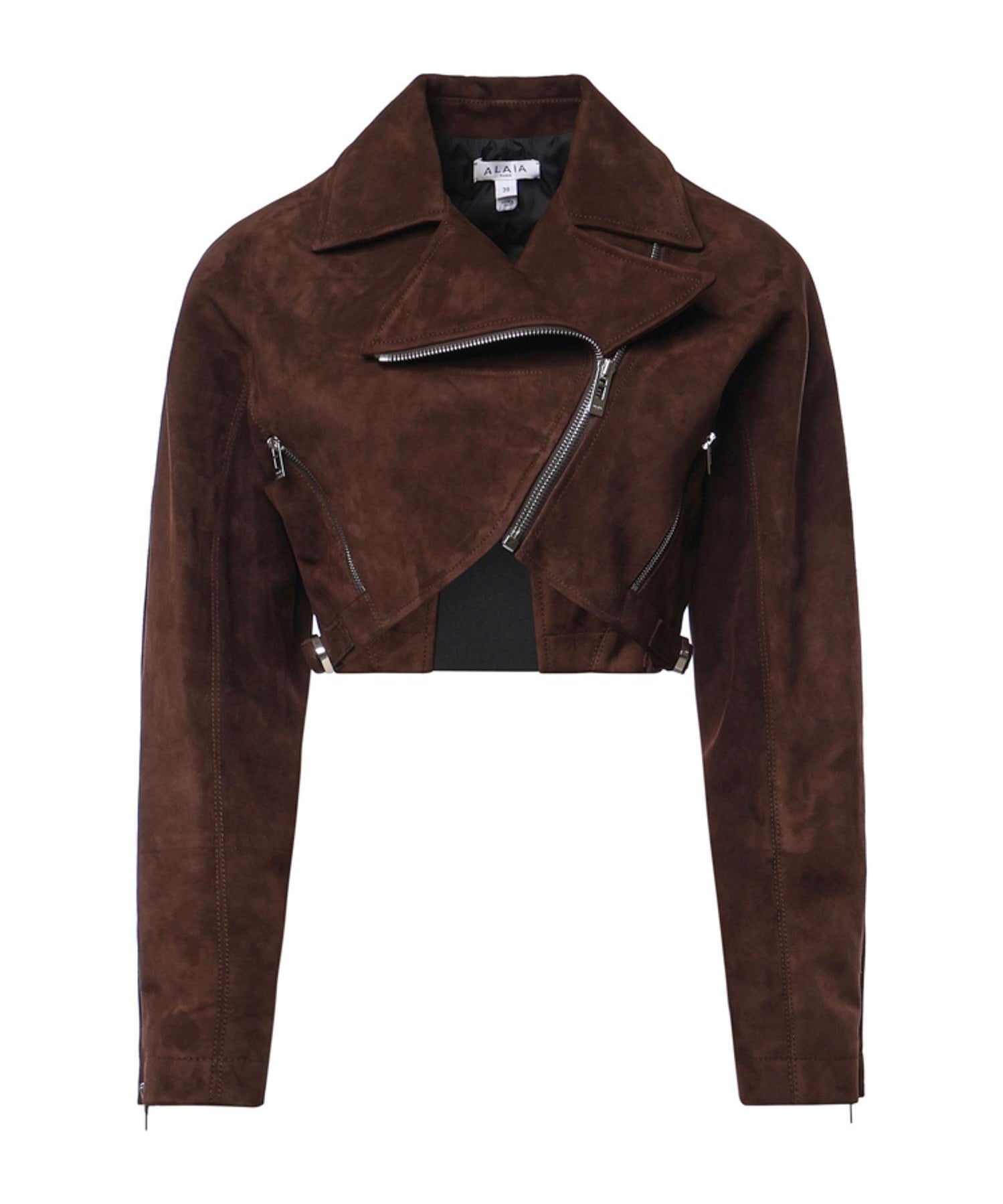 Giacca biker cropped in suede AA9V0313L053D 719 ALAIA 