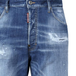Shorts denim in cotone elasticizzato S74MU0881 S30872470 DSQUARED2 