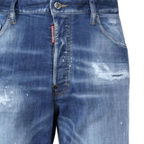 Shorts denim in cotone elasticizzato S74MU0881 S30872470 DSQUARED2 
