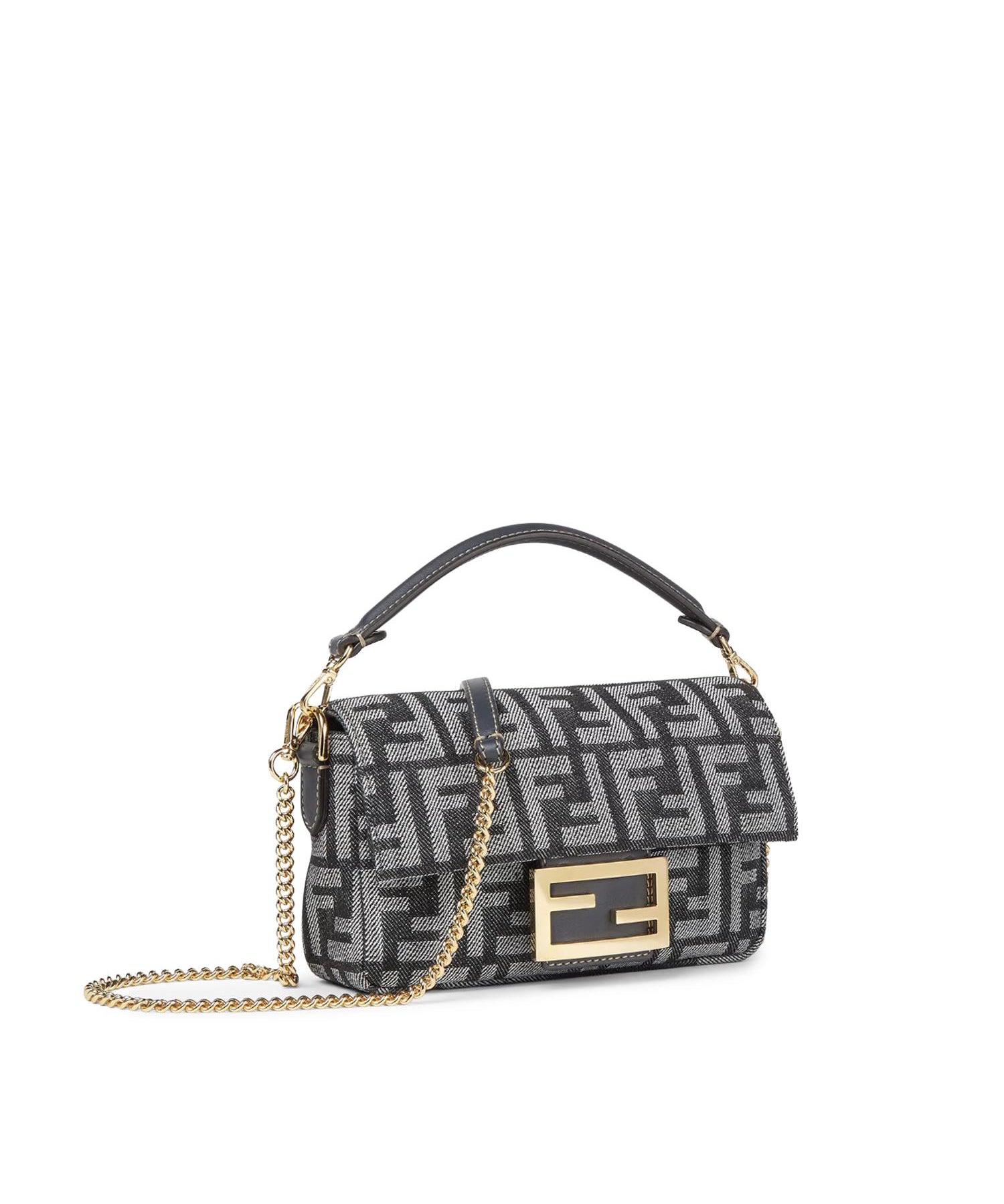 Borsa Baguette® Mini in jacquard FF effetto denim 8BS017 AWVAF0NAP FENDI 