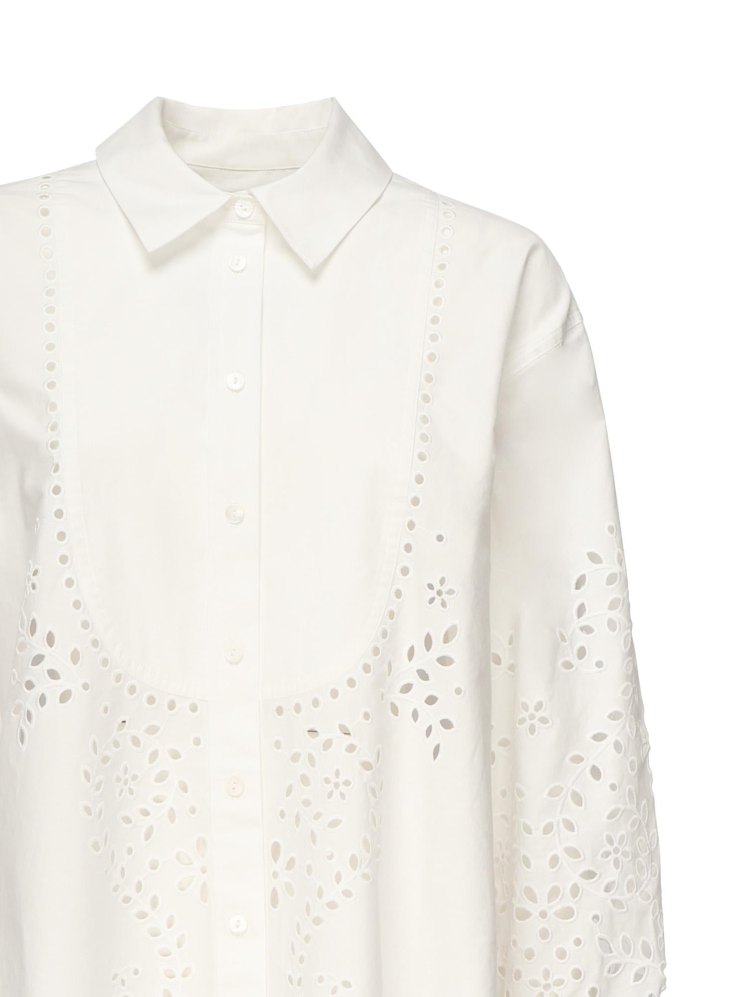 Abito camicia ricamato SS25134S CREAM SELF-PORTRAIT 