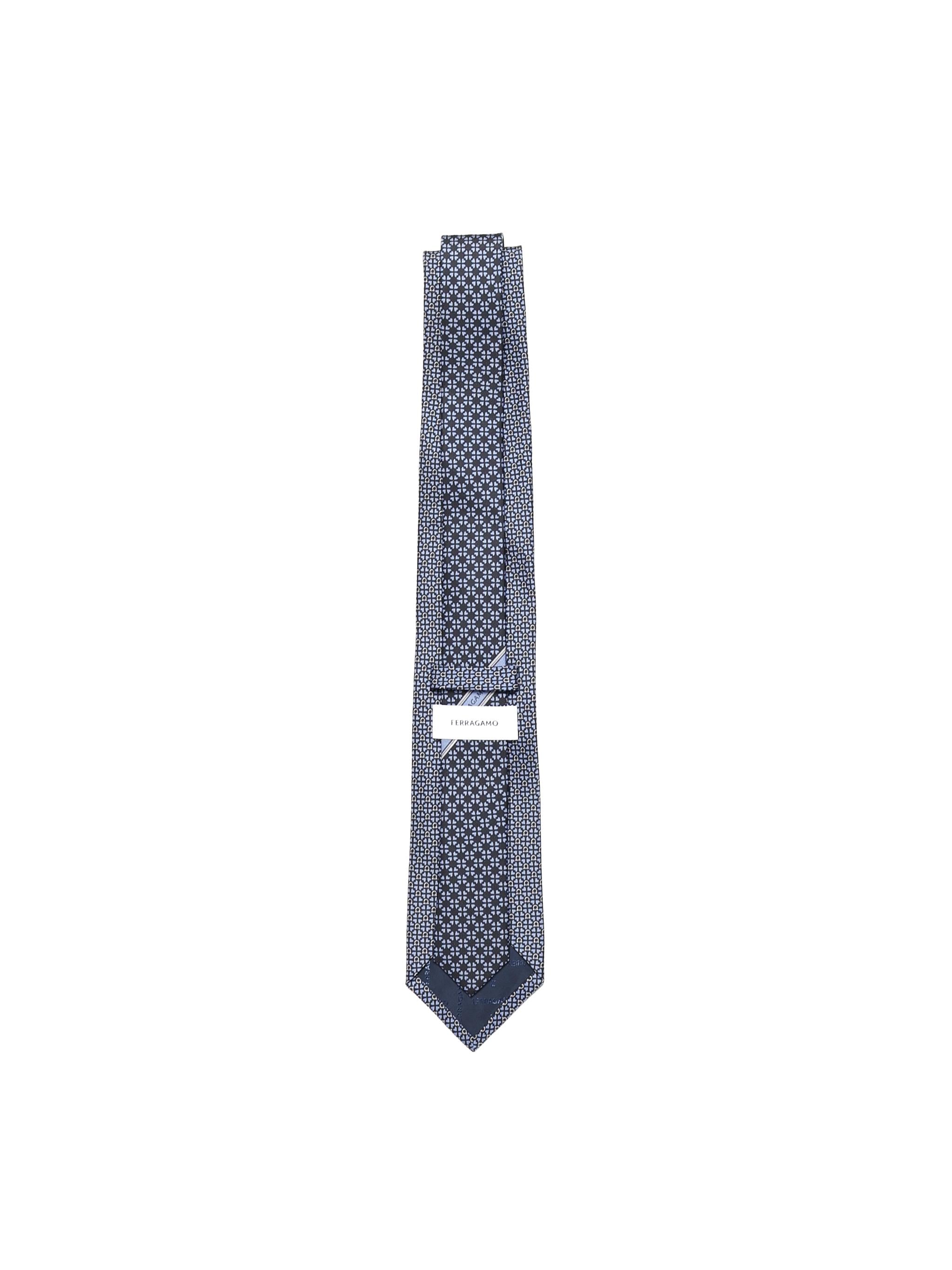 Cravatta in seta stampa Gancini e cuori 351259 784220001 FERRAGAMO 