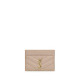 Portacarte Cassandre matelassé in grain de poudre 423291 BOW012721 SAINT LAURENT 