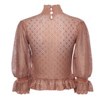 Pullover con volant in maglia di lurex CH26SMP13620 6T2 CHLOÉ 