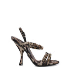 Sandali in raso stampa Leo con strass CR1930 A0079HY13M DOLCE & GABBANA 