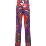 Pantaloni in seta con stampa Orchidee 5URT10 5U731017 PUCCI 