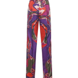 Pantaloni in seta con stampa Orchidee 5URT10 5U731017 PUCCI 