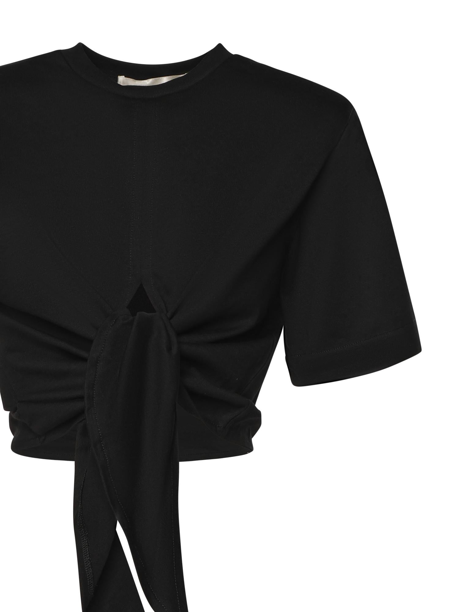 T-shirt cropped in cotone 26SSNTP-0002 NERO NINEMINUTES 