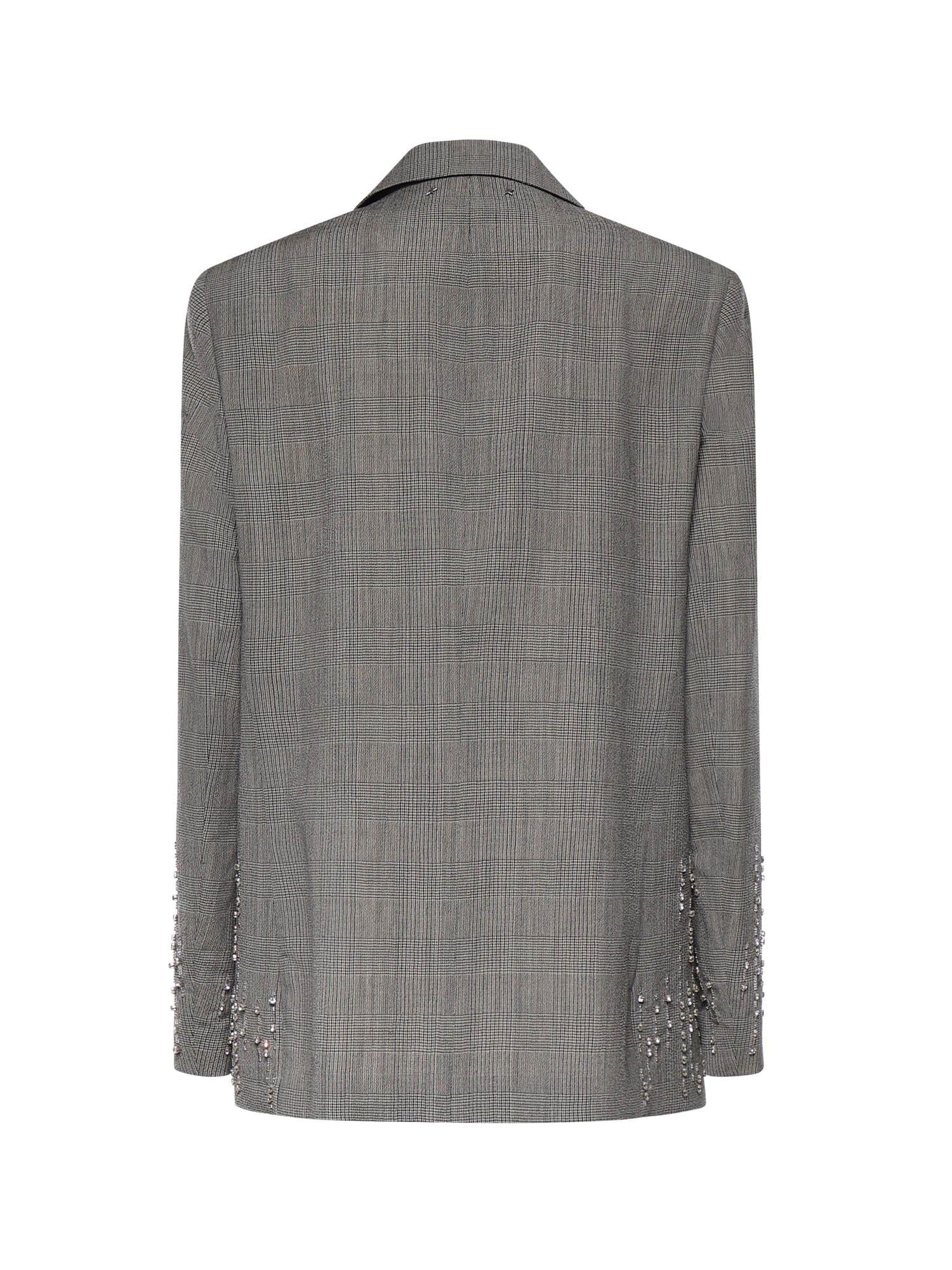 Giacca in principe di Galles con cristalli GWP02069 P00231760567 GOLDEN GOOSE 