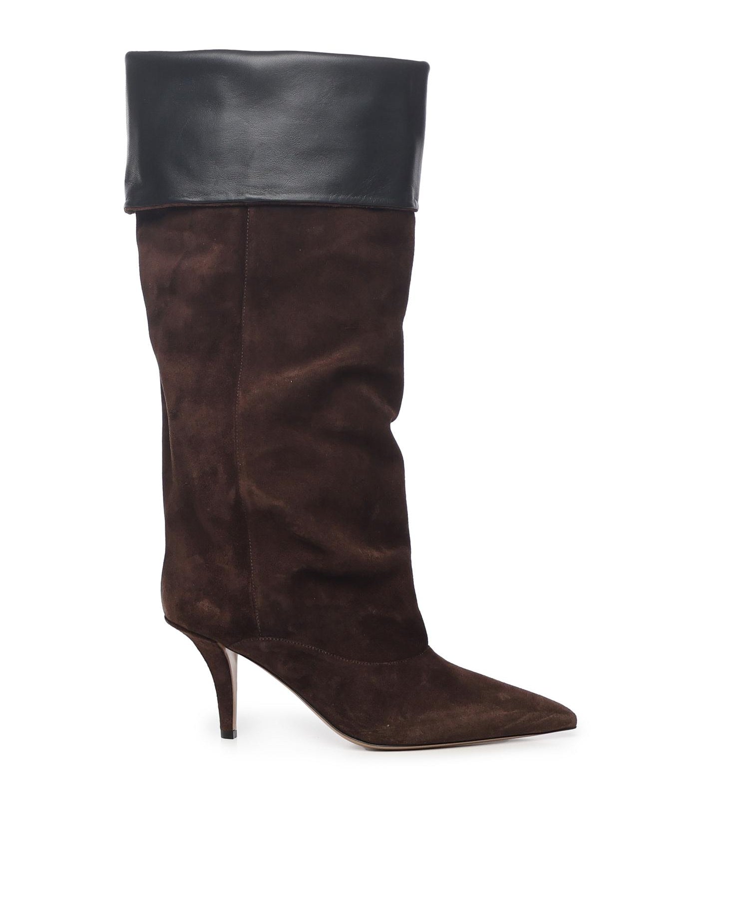 Stivali in pelle scamosciata PX1685XV0SN CIOCCOLATO BLACK PARIS TEXAS 