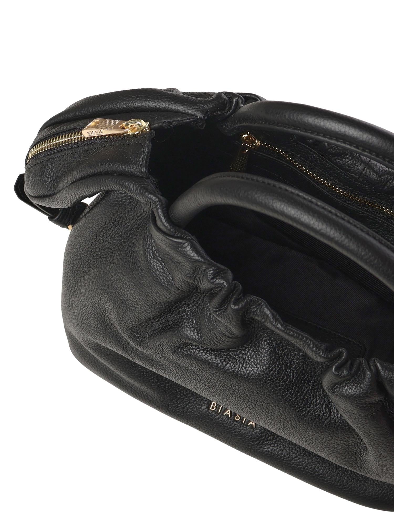 Borsa in pelle con logo BIBP9E702 NERO BIASIA 