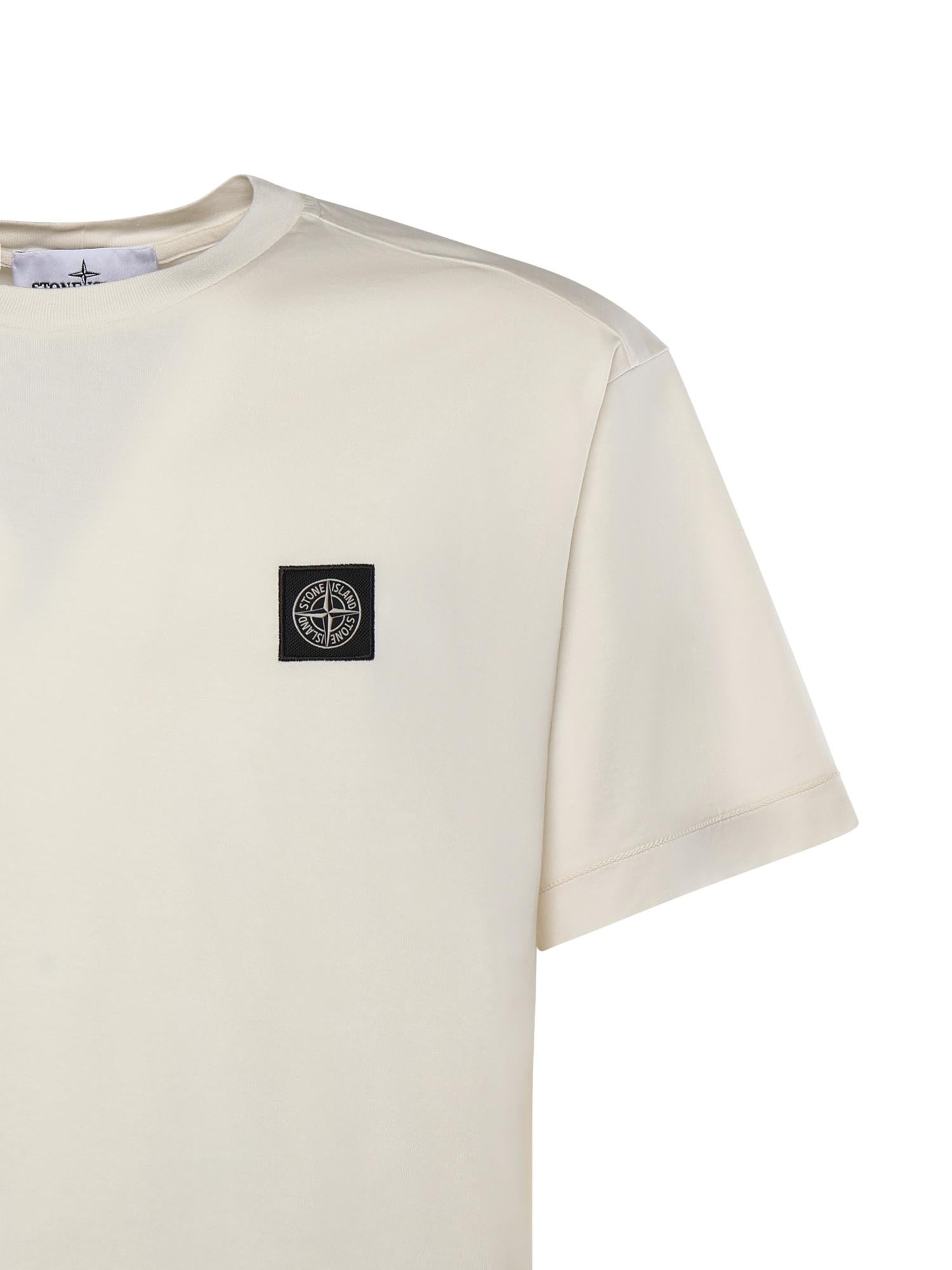 T-shirt con patch Compass in jersey di cotone L1S152100027 S0013V0093 STONE ISLAND 