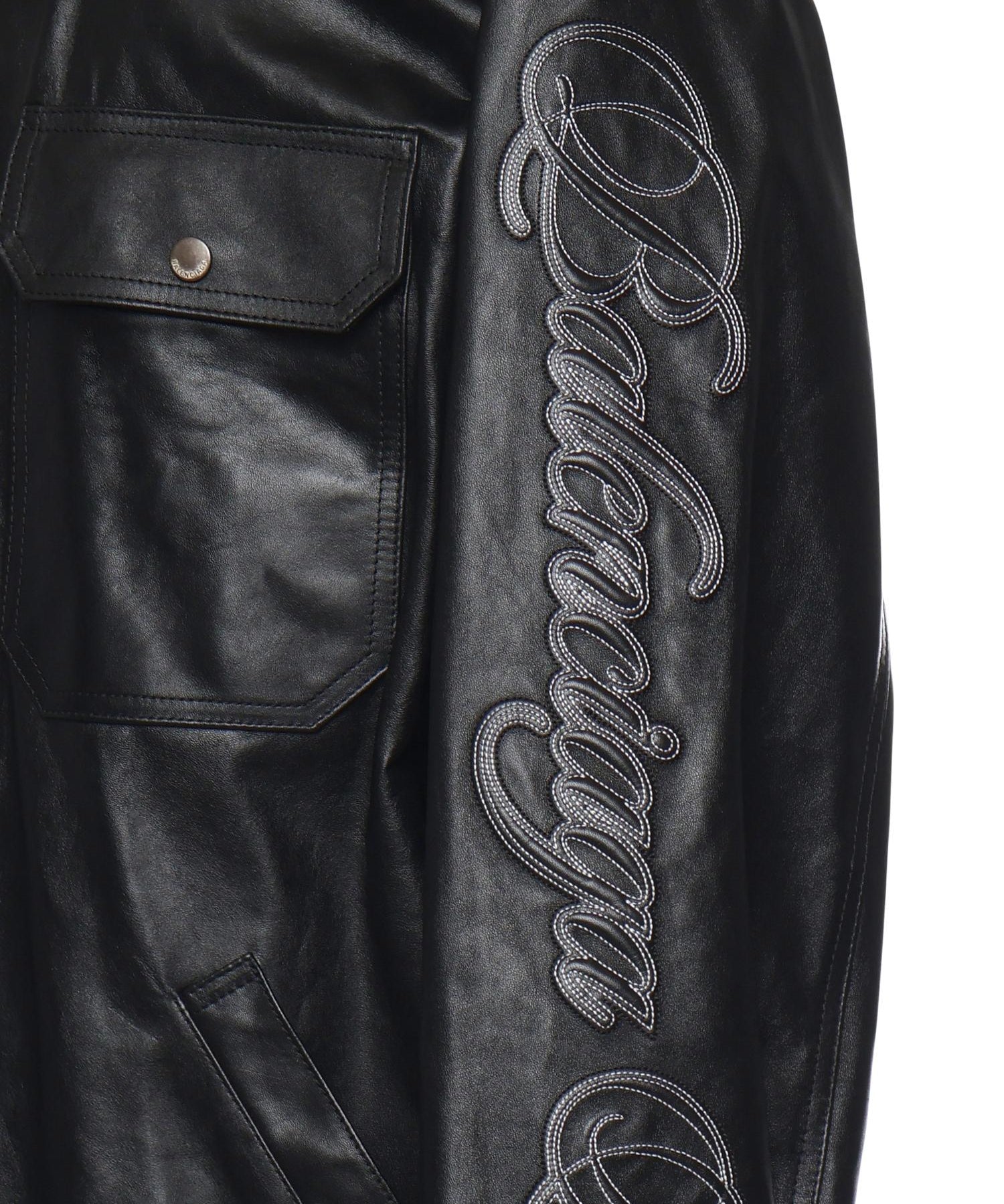 Overshirt in pelle con logo 856341 TRS131000 BALENCIAGA 
