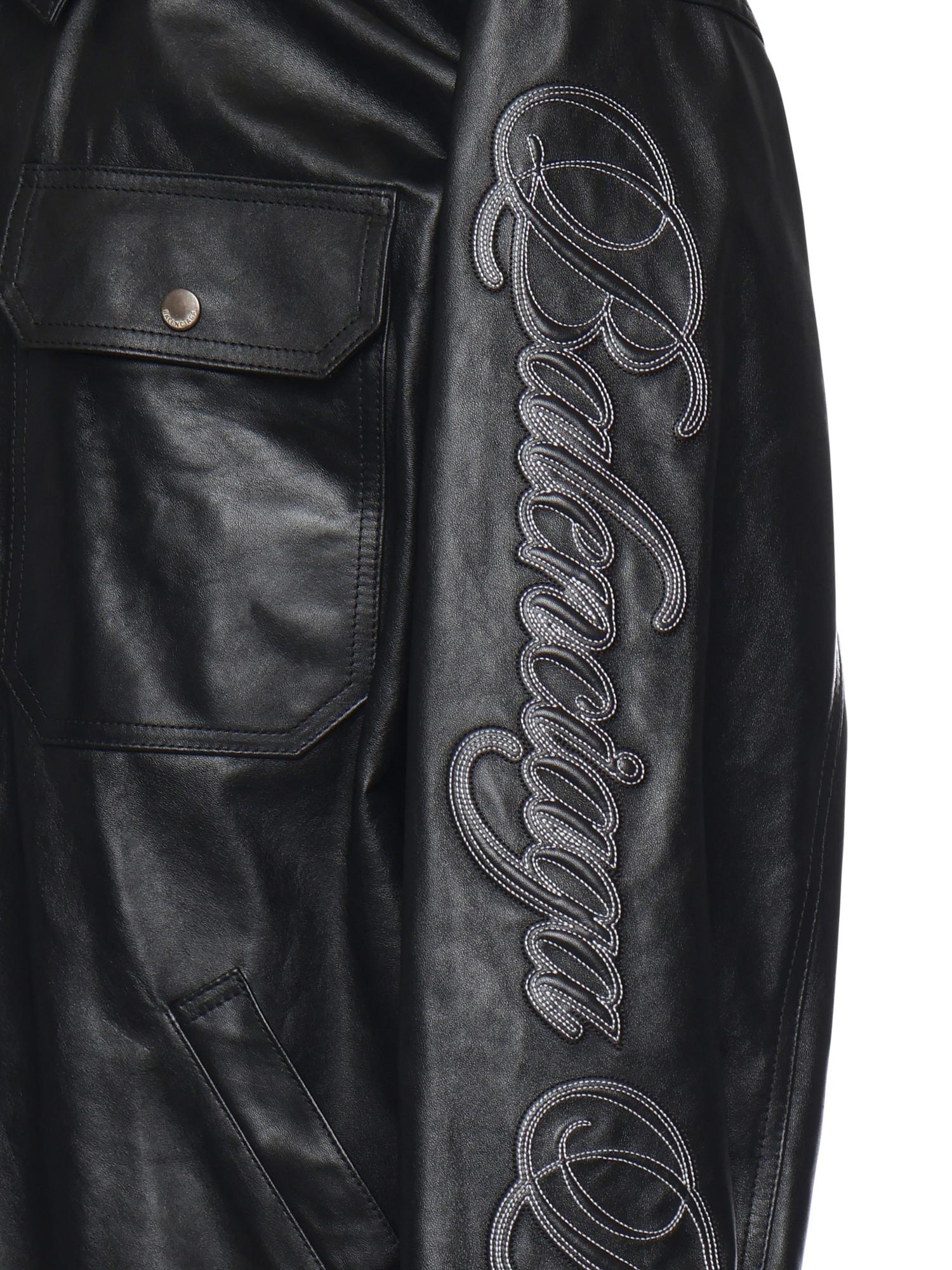 Overshirt in pelle con logo 856341 TRS131000 BALENCIAGA 