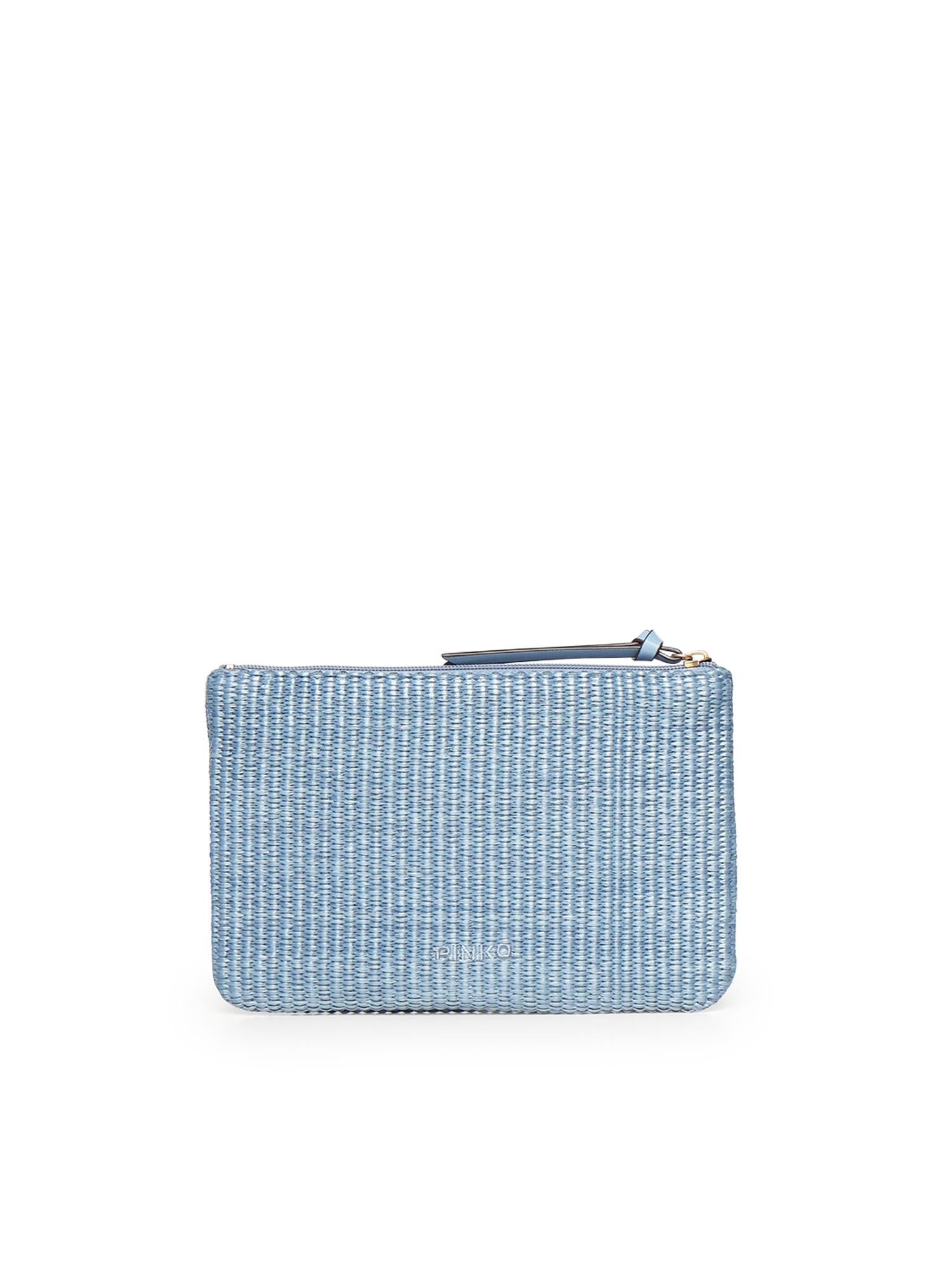 Pochette in rafia con logo Love Birds 106763 A39YE5YQ PINKO 