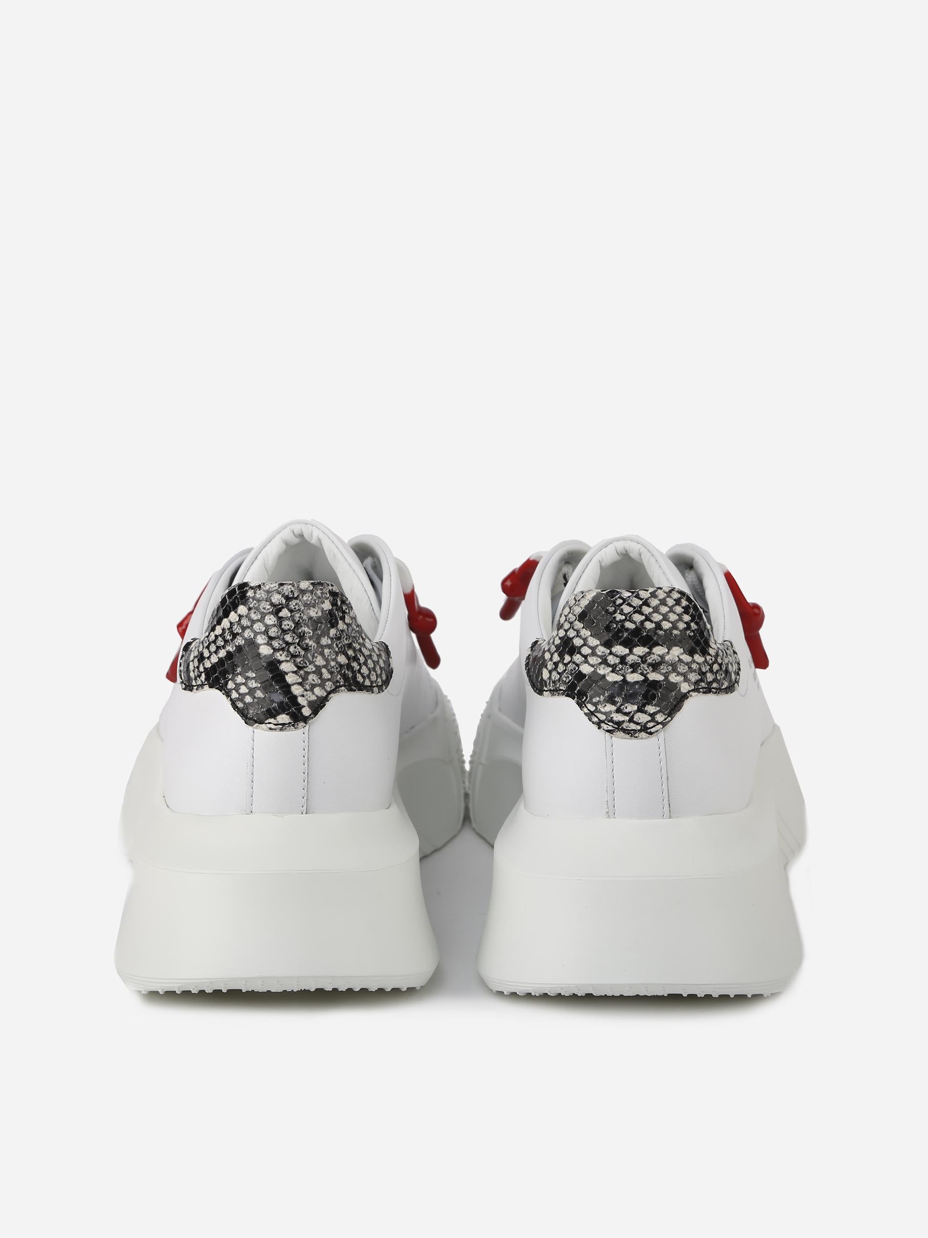 Sneakers Nemesis in nappa con lacci cerati NEMESIS2 PYTHONWHITE GIULIANO GALIANO 
