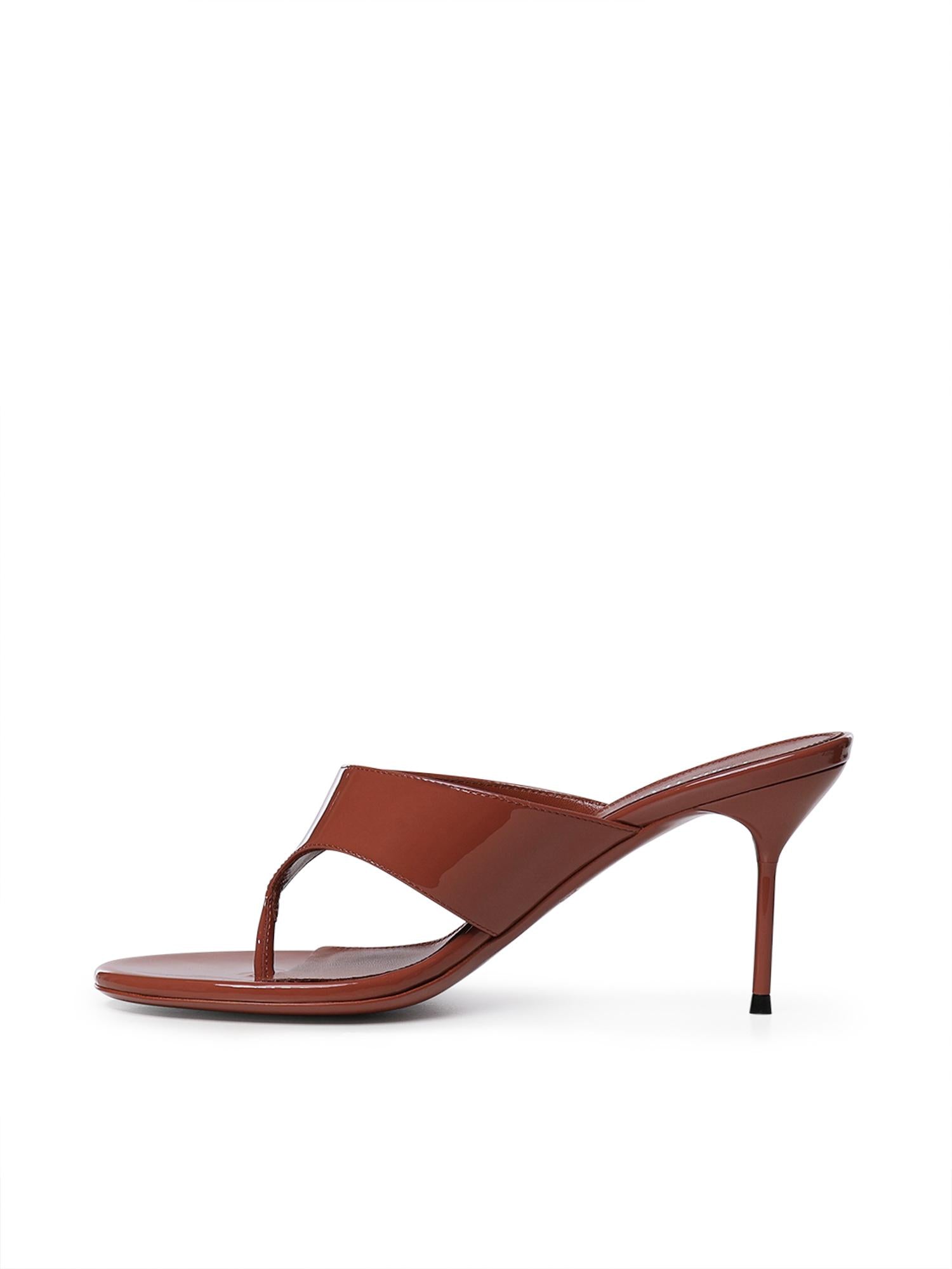 Mule infradito in pelle verniciata PX1951 XVN01PATENT BLACK PARIS TEXAS 
