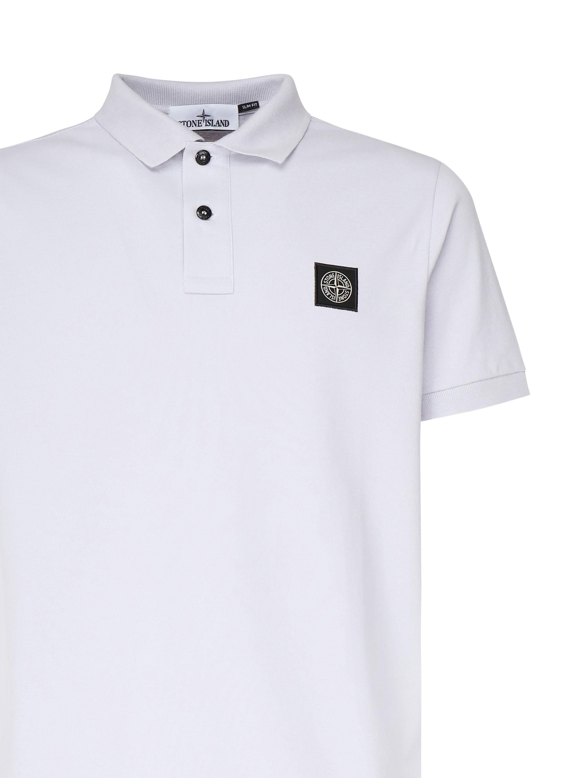 Polo in piqué stretch con patch logo K1S1522002SC S0017V0088 STONE ISLAND 