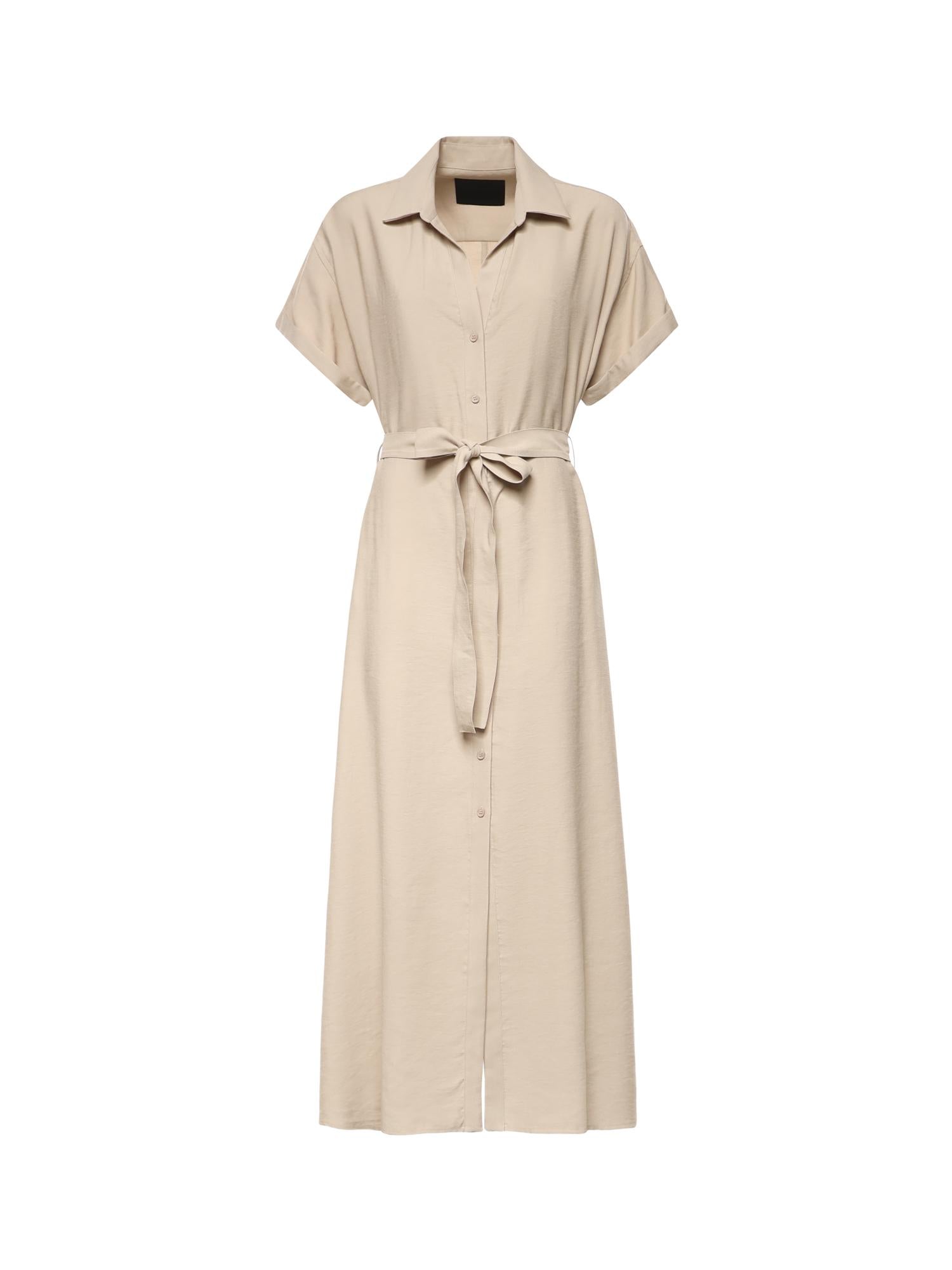 Abito lungo in gabardine di viscosa DA525 IF0049DXXX010 DONDUP 