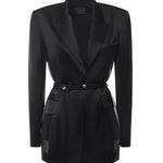 Blazer in satin lucido 105604 A2RAZ99 PINKO 