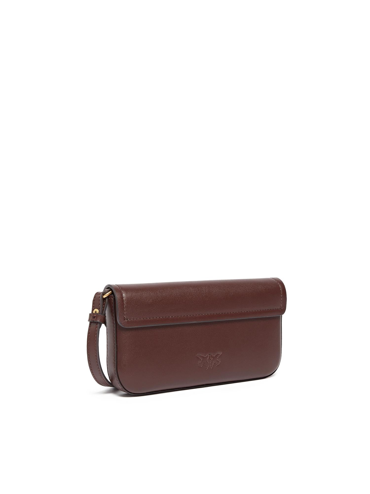 Borsa a spalla media Saddle Flat in pelle 105349 A1ZXR49Q PINKO 