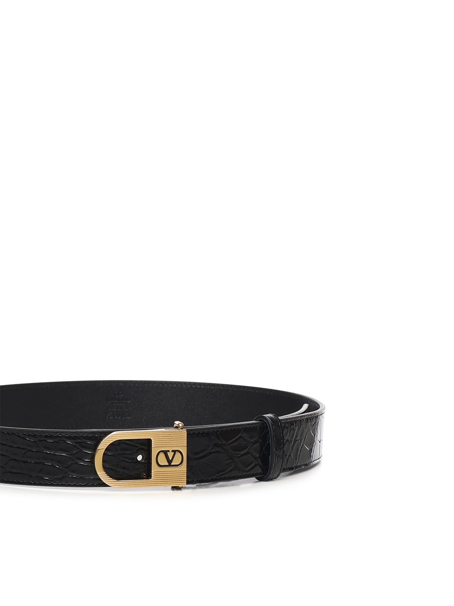 Cintura VLogo Signature in coccodrillo 7W0T0ST8 NHF0NO VALENTINO GARAVANI 