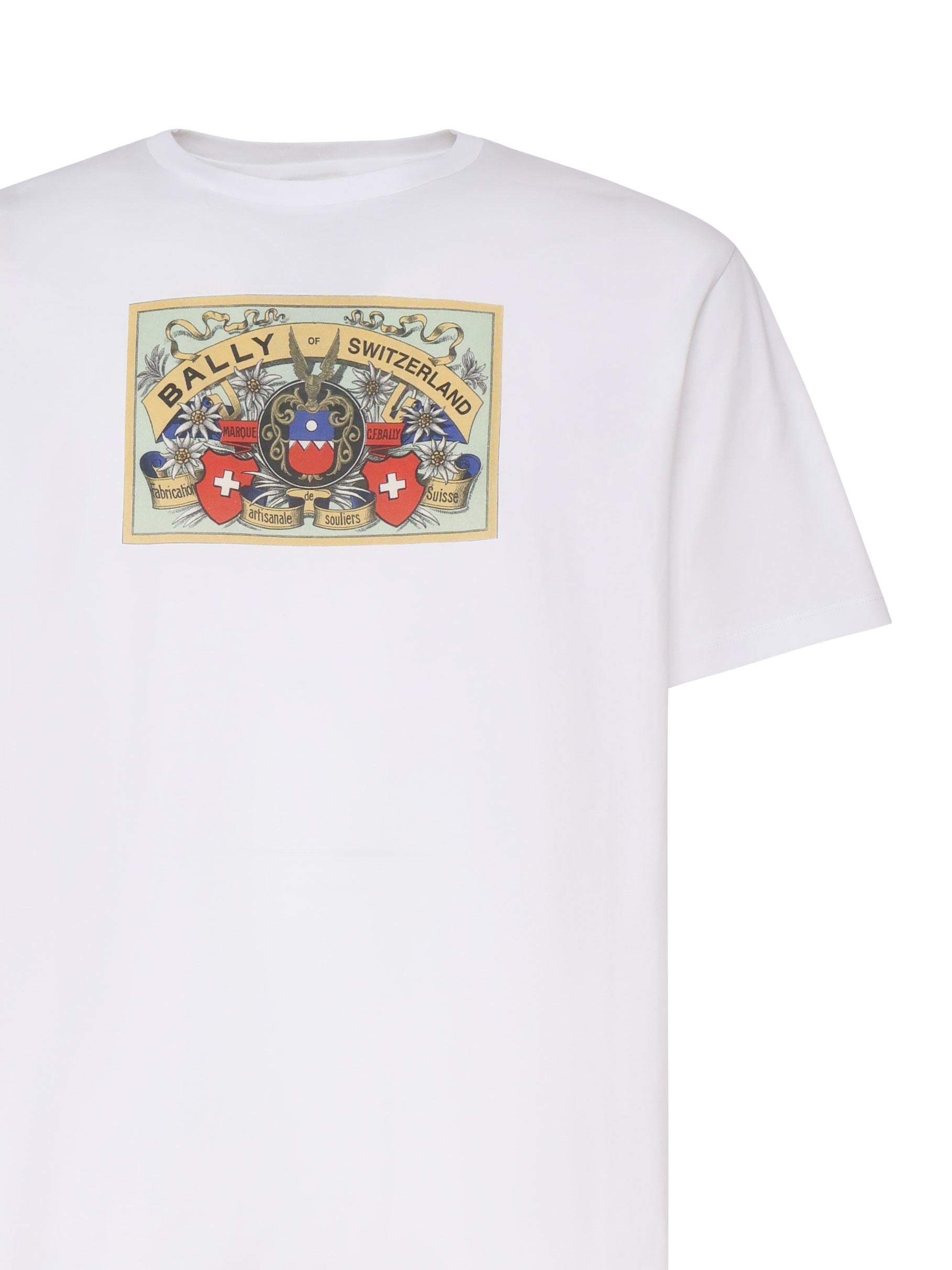 T-shirt in cotone con stampa frontale MJE067 CO018U001 BALLY 