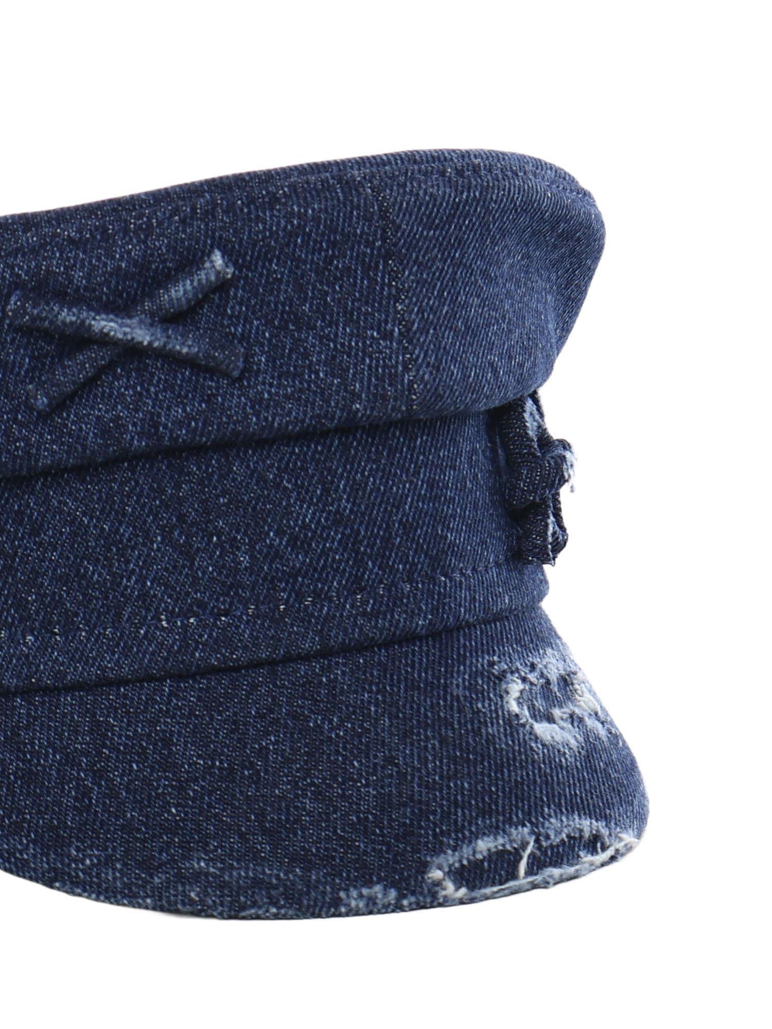 Cappello Baker Boy in denim distressed KPC078PS26  RUSLAN BAGINSKIY 