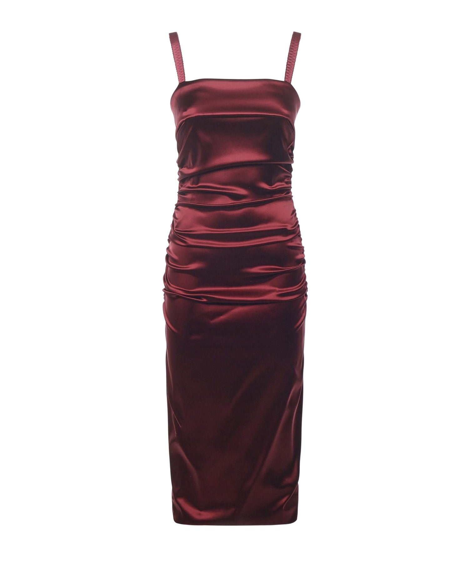 Abito drappeggiato in raso stretch F6TYJT FURADR2723 DOLCE & GABBANA 