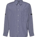 Camicia a righe in popeline di cotone con logo 857814 TTM348502 BALENCIAGA 