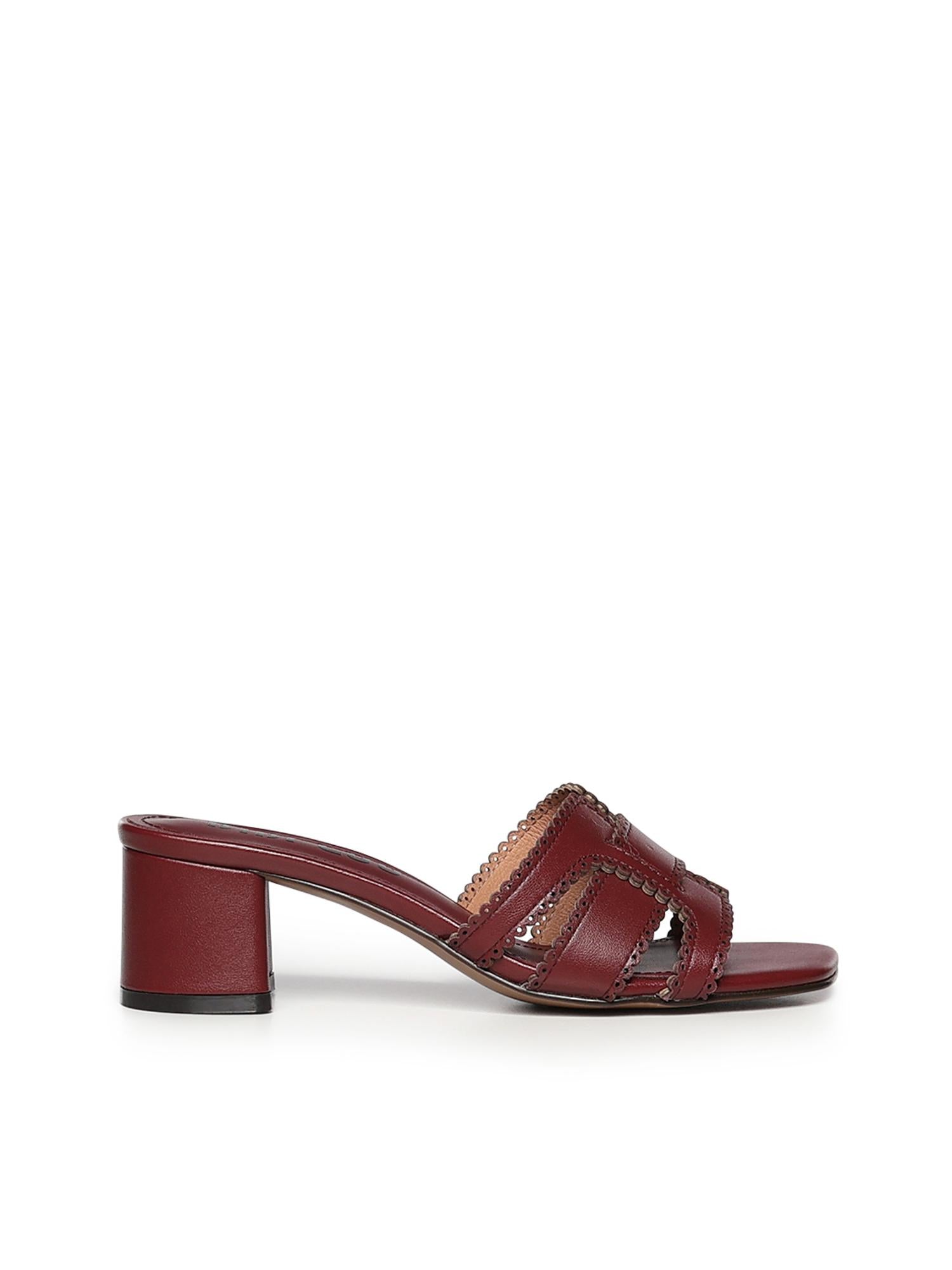Mules Holly in pelle 756Z10VK BURGUNDI BIBI LOU 