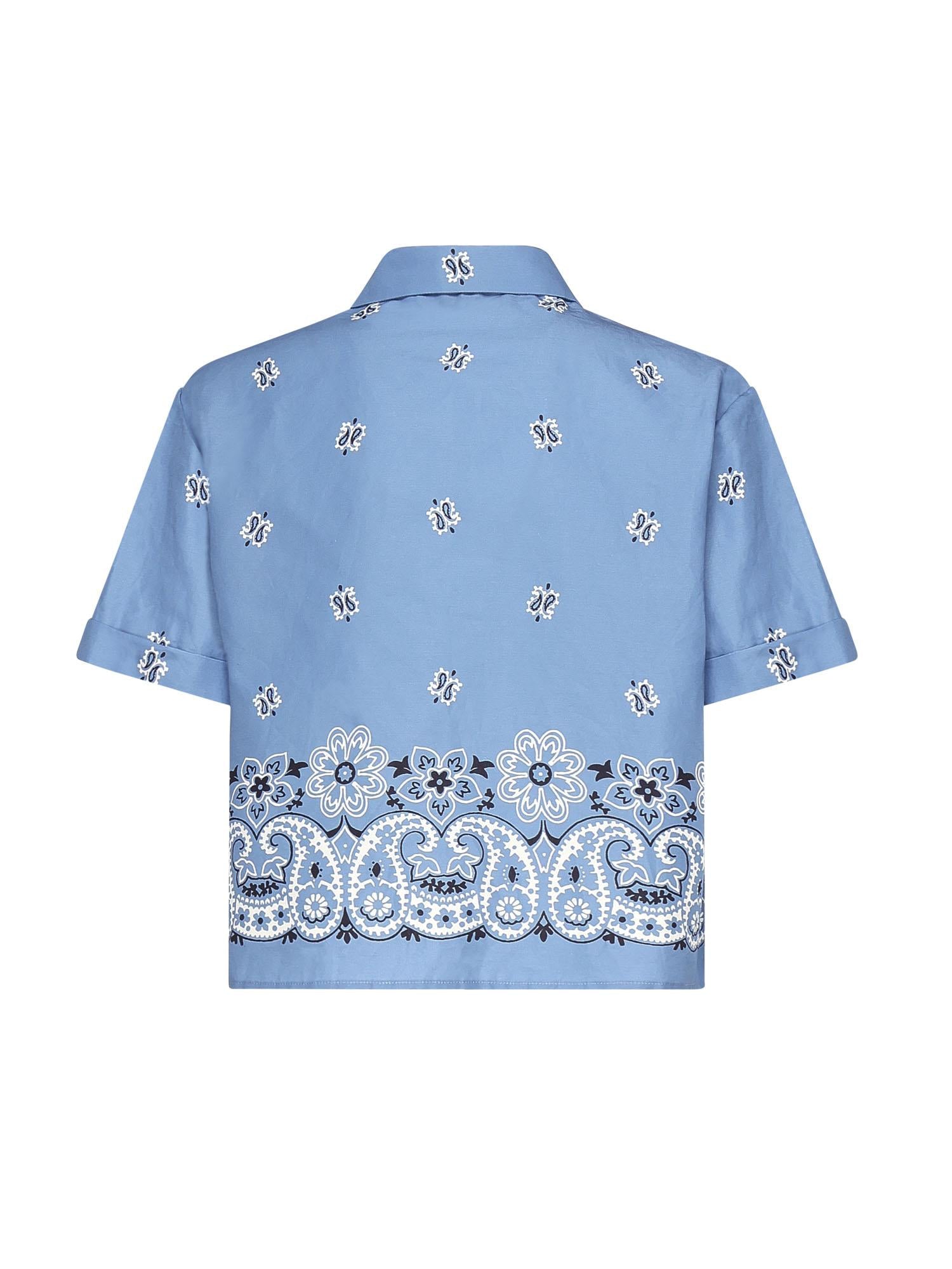 Camicia in popeline fiammato con stampa MK1951 17XXF061M MIU MIU 