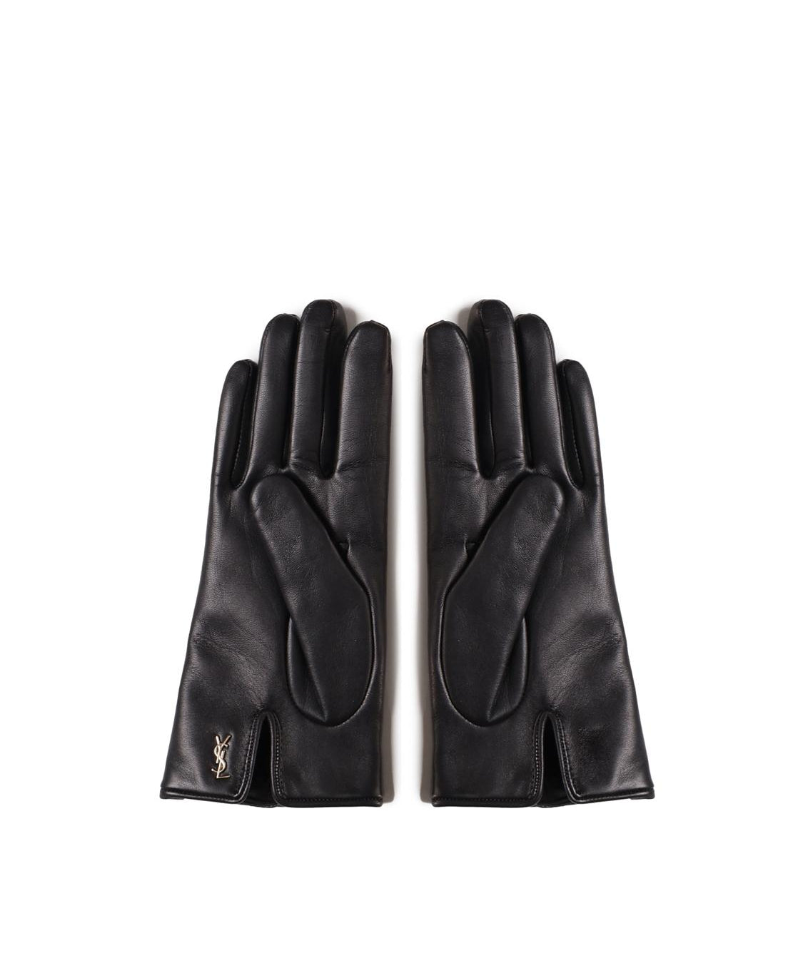 Guanti corti Cassandre in pelle di agnello e cashmere 7603413 YO6801080 SAINT LAURENT 