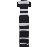 Abito lungo polo a righe COPJS114F5028 BLACK COPERNI 