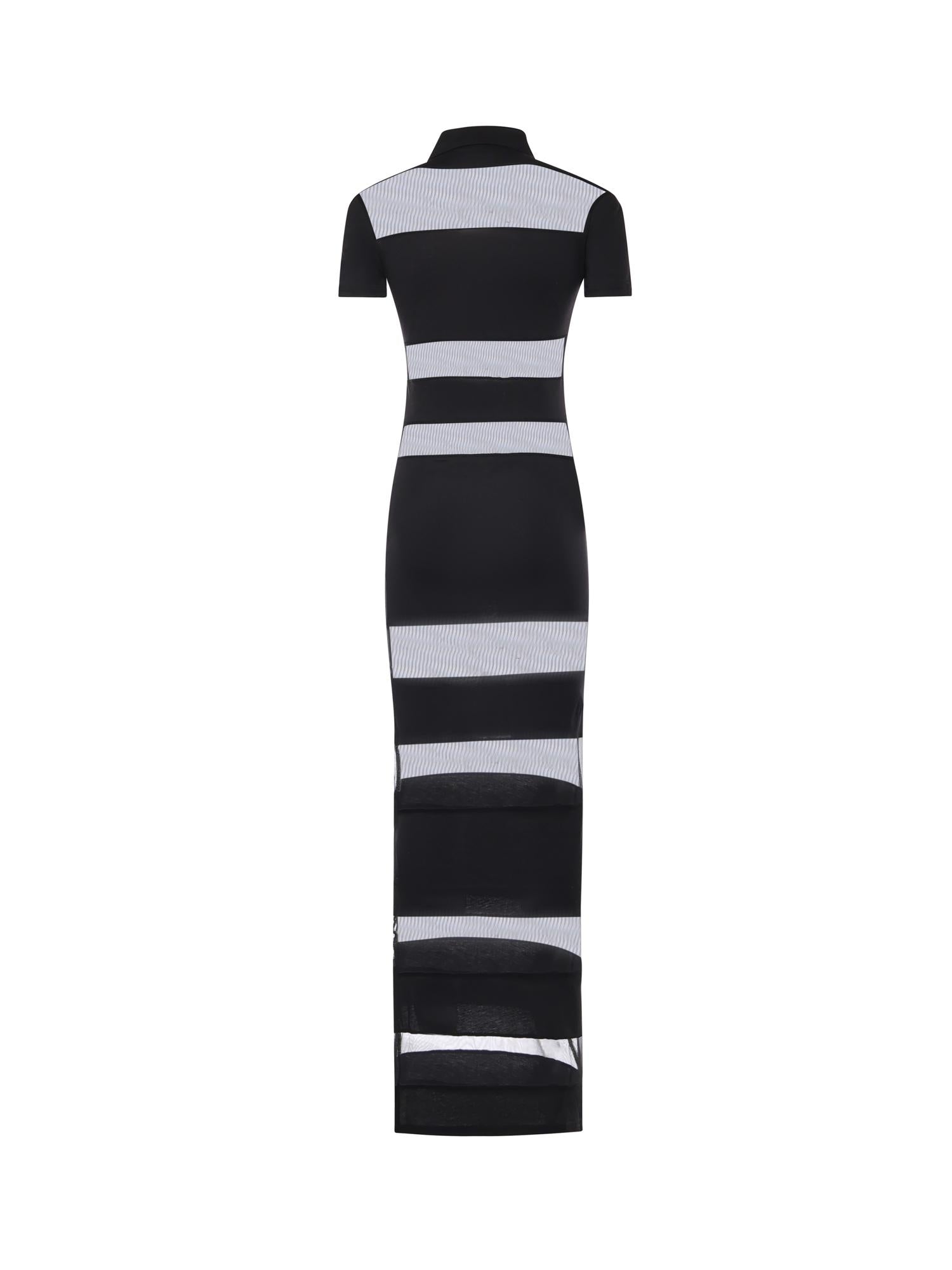 Abito lungo polo a righe COPJS114F5028 BLACK COPERNI 