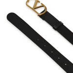 Cintura VLogo Signature in pelle<BR/> 8W2T0SM3 IYR0NO VALENTINO GARAVANI 