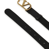Cintura VLogo Signature in pelle<BR/> 8W2T0SM3 IYR0NO VALENTINO GARAVANI 
